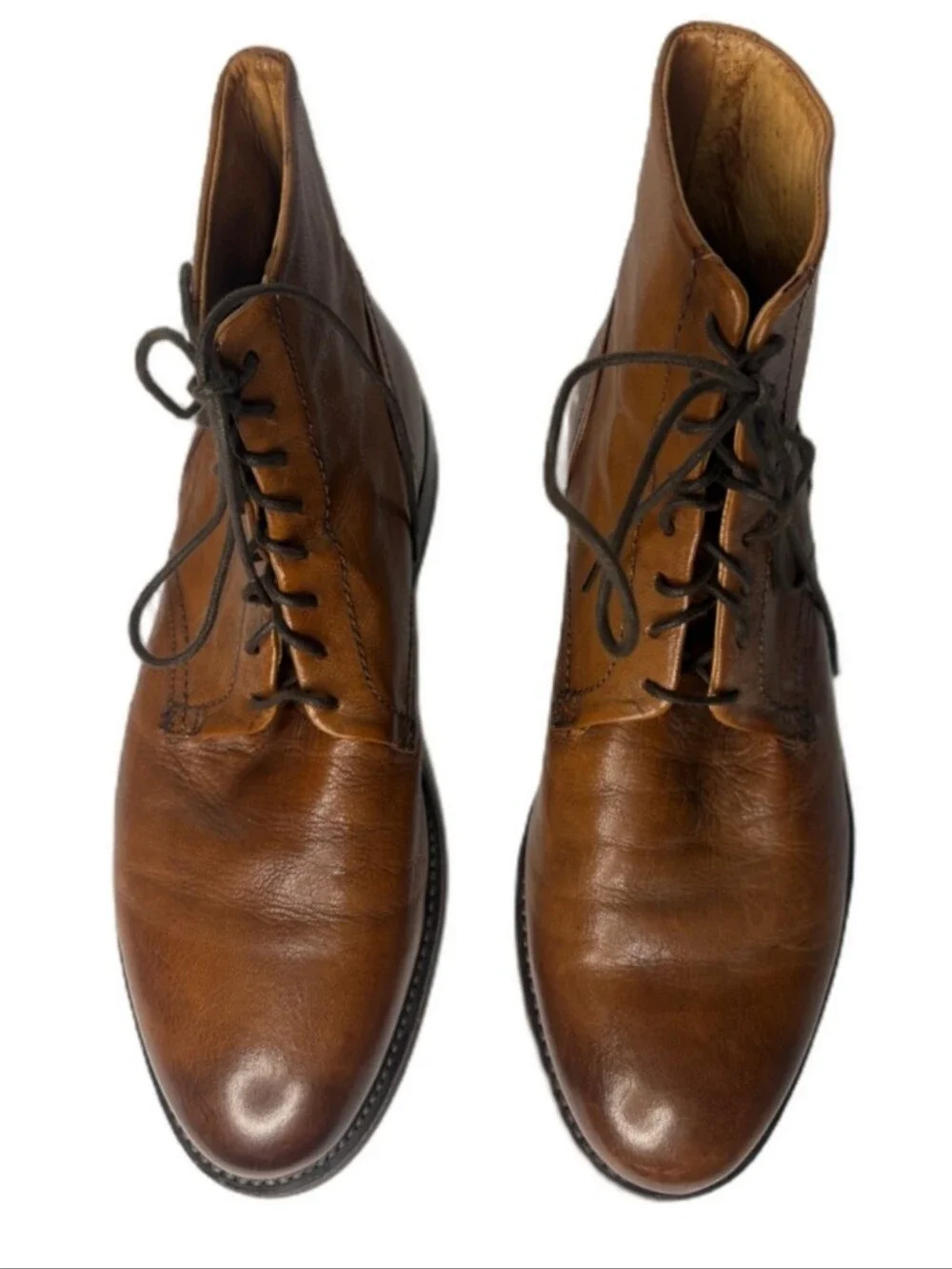 Frye Men's Brown Leather Lace-Up Boots Size 8.5